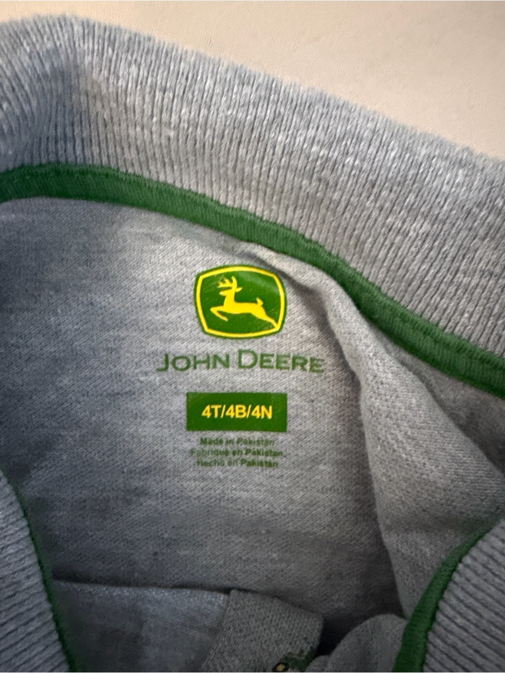 John Deere Toddler Boys Gray All-Over Tractor Print Polo Shirt 4T - Picture 3 of 4